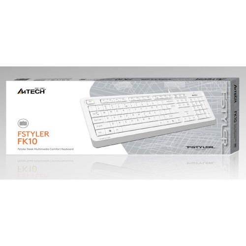 A4 Tech Usb Q Türkçe USB Kablolu Multimedia Klavye Beyaz Gri