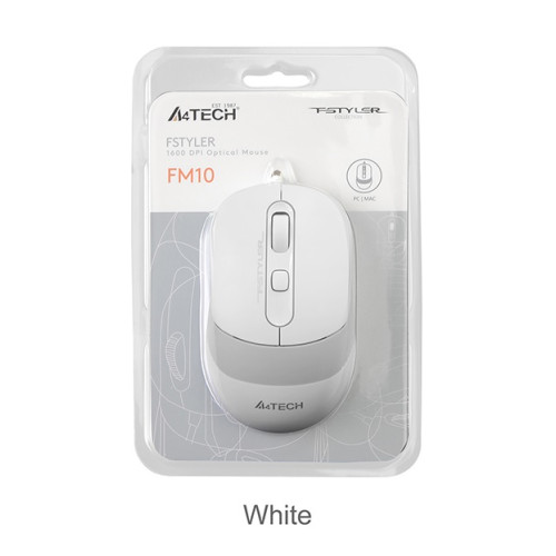 A4 Tech Usb Fstyler Beyaz Optik 1600 Dpi Kablolu Mouse