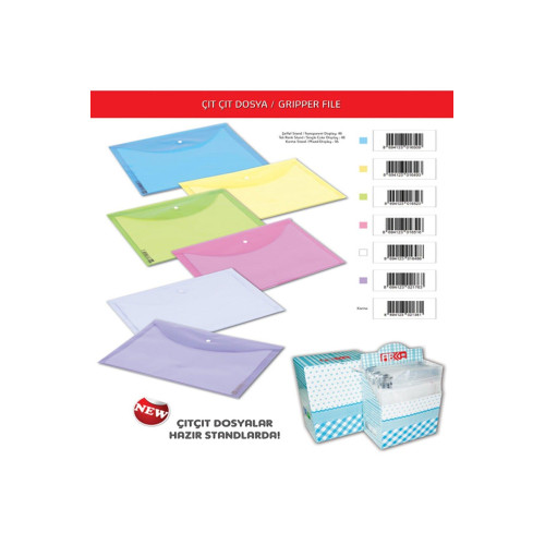 Abka Çıtçıtlı Dosya Mavi A4 (12 Li Paket)