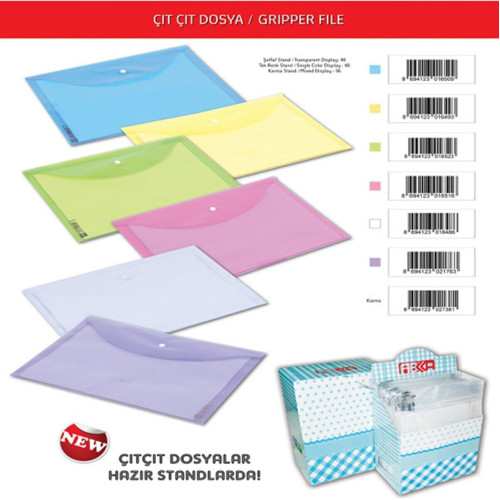 Abka Çıtçıtlı Dosya Mavi A4 (12 Li Paket)