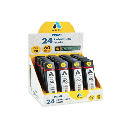 Adel 2b Min Prime 60 Mm 0.5 Mm Versatil Kalem Ucu 1 Tüp 60 Uç (1 Paket 24 Tüp)