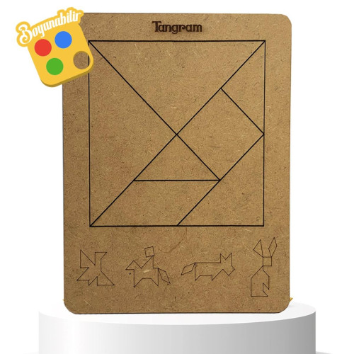 Moon Beavers Ahşap Tangram Eğitici Öğretici Geliştirici Boyanabilir 16 x 20 Cm