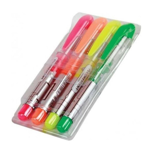 Aihao Fosforlu Kalem Karışık Kalem Tipi 4 Renk Pvc (18 Adet)