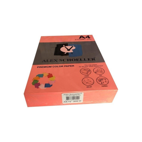Alex Schoeller Renkli Fotokopi Kağıdı A4 75 GR Fosforlu Pembe (500 Lü Paket)
