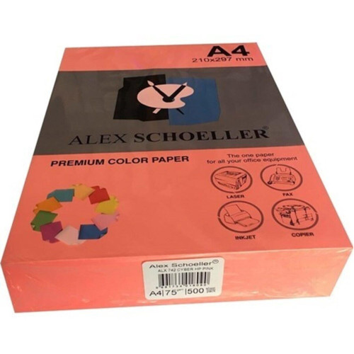Alex Schoeller Renkli Fotokopi Kağıdı A4 75 GR Fosforlu Pembe (500 Lü Paket)