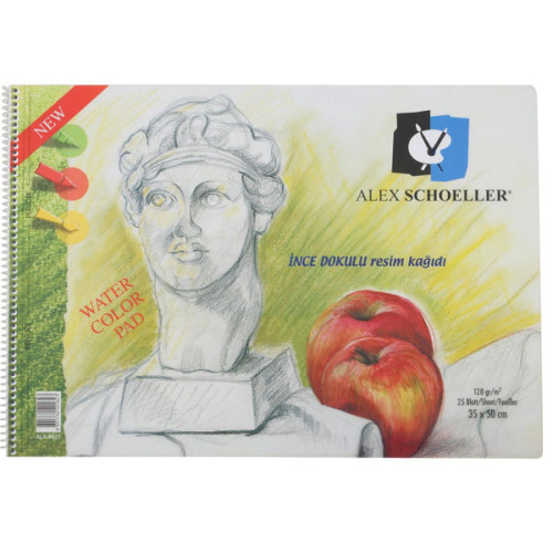 Alex Schoeller Spiralli Resim Defteri 35x50cm 120 gram 25 Sayfa