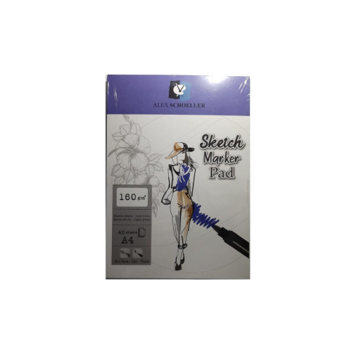 Alex Schoeller Sketch Marker Pad A4 160 GR 40 Lı ALX:936