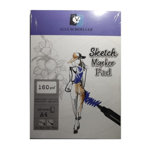 Alex Schoeller Sketch Marker Pad A4 160 GR 40 Lı ALX:936