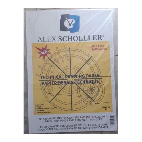 Alex Schoeller Teknik Resim Kağıdı 50 x 70 Cm 200 GR (25 Li Paket)