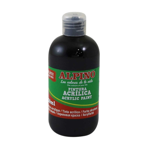Alpino Akrilik Boya Şişe 250 ML Siyah Akrilik Boya