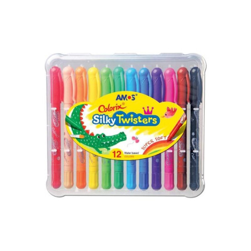 Alpino Jel Mum Pastel Boya Çantalı Çevirmeli 12 Renk Jel Mum Pastel Boya