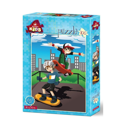 Art Çocuk Puzzle Kaykay 100 Parça Puzzle