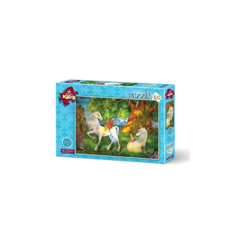 Art Çocuk Puzzle Sevimli Atlar 100 Parça Puzzle