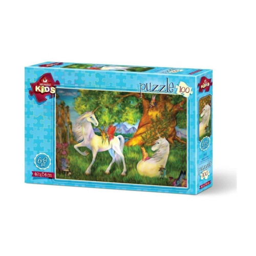 Art Çocuk Puzzle Sevimli Atlar 100 Parça Puzzle