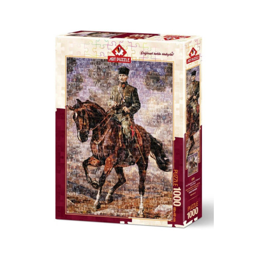 Art Puzzle 1000 Parça Puzzle Gazi Mustafa Kemal Sakarya İsimli Atıyla Kolaj