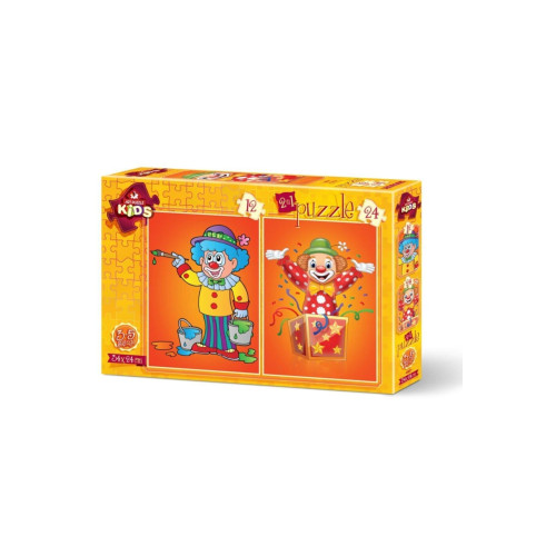 Art Çocuk Puzzle Palyaço 12+24 Parça Puzzle
