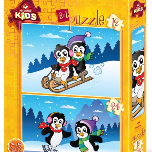 Art Çocuk Puzzle Penguenler 12+24 Parça Puzzle