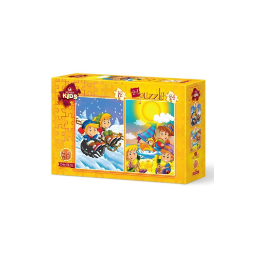 Art Çocuk Puzzle Yaz- Kış 12+24 Parça Puzzle