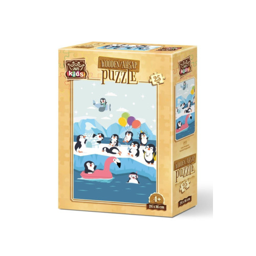 Art Puzzle Art Kids Sevimli Penguenler 25 Parça Ahşap Puzzle