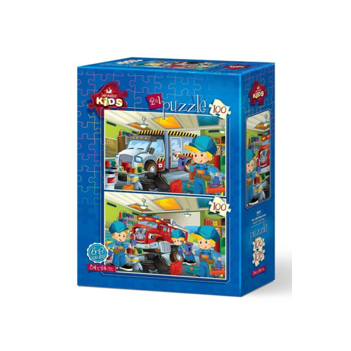 Art Çocuk Puzzle Küçük Tamirciler 2 x 100 Parça Puzzle