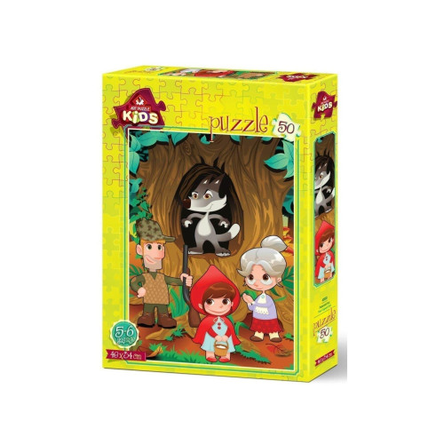 Art Çocuk Puzzle Pelerinli Kız 50 Parça Puzzle