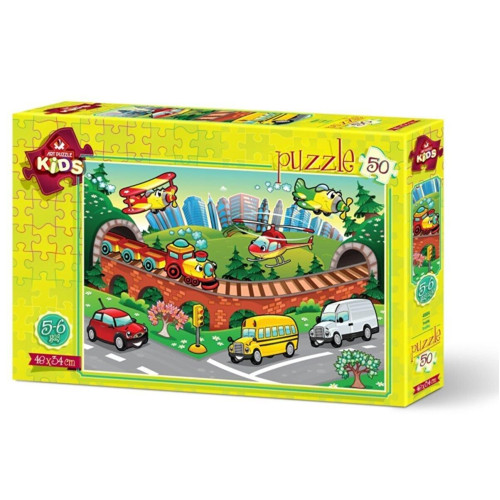Art Çocuk Puzzle Trafik 50 Parça Puzzle