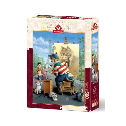 Art Puzzle Ressam Kedi 500 Parça Puzzle
