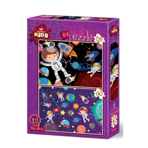 Art Çocuk Puzzle Uzay 35+60 Parça Puzzle