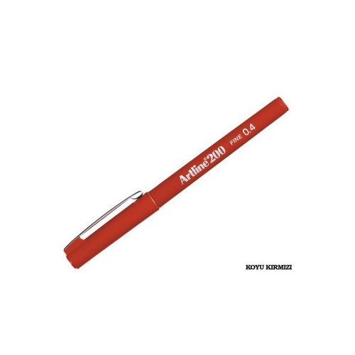 Artline İnce Uçlu (0.4 mm) Yazı Ve Çizim Kalemi Koyu Kırmızı