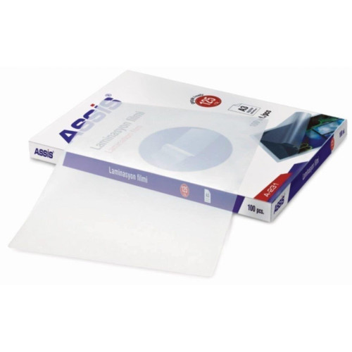 Assis Laminasyon Filmi A3 125 Micron (100 Lü Paket) Şeffaf