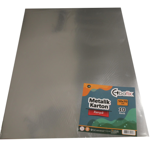 Bafix Metalik Karton 50x70 CM Karışık Renk 10 Lu Paket
