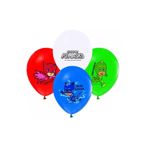 Balonevi Balon Pj Masks Baskılı Pastel Renk 4+1 100 LÜ 3943