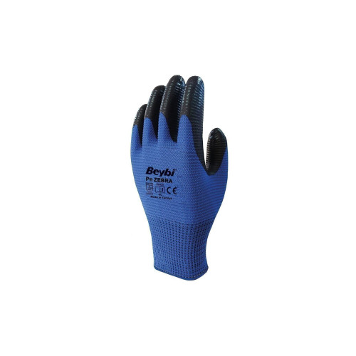 Beybi Nitril Poly 10 Beden Mavi Siyah Eldiven 12 Li Paket