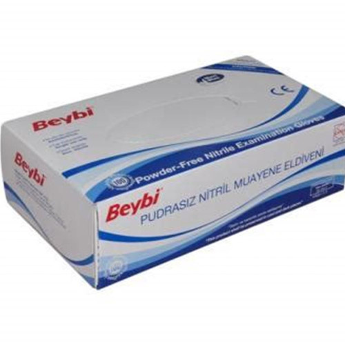 Beybi Pudrasız Nitril Mavi (S) small Beden Muayene Eldiven 100 Lü Paket