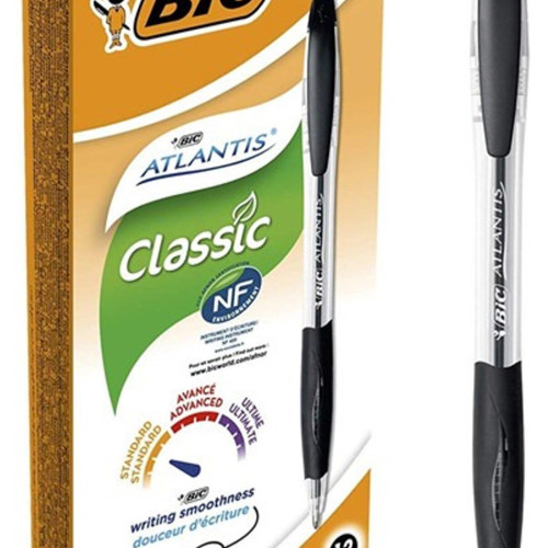 Bic Tükenmez Kalem Atlantıs Classıc 1.0 Basmalı 12 Li Siyah