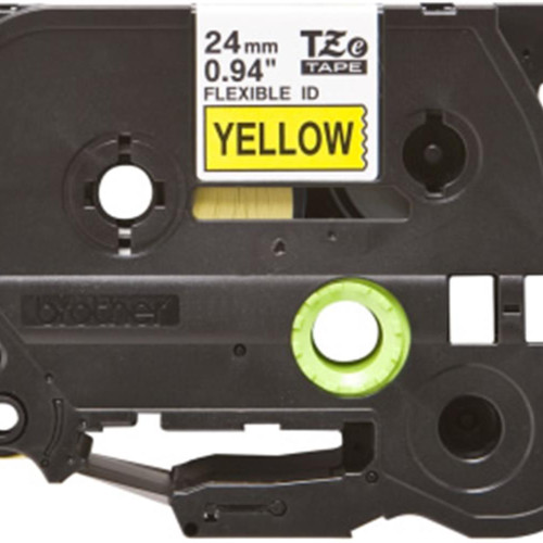 Brother TZE-FX651 24 mm Sarı Üzeri Siyah Esnek Laminasyonlu Etiket