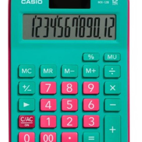 Casio Yeşil+Pembe 12 Hane Masa Üstü Hesap Makinesi