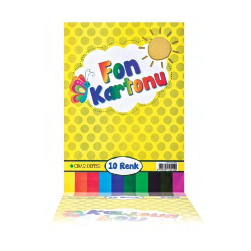 Çınar Fon Kartonu 10 Renk Karışık 24X34 Cm