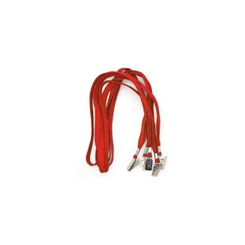 Colors Kart Askı İpi Metal Klipsli Kırmızı-Siyah Yaka Kartı Askı İpi (50 Li Paket)