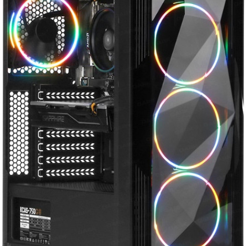 Dark Diamond PRO 500W 4x12cm RGB Full Akrilik Ön ve Yan Panel, USB 3.0 Bilgisayar Kasası