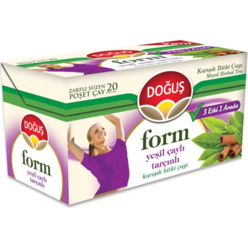 Doğuş Form Yeşil Çaylı Tarçınlı Karışık Bitki Çayı 20 Li