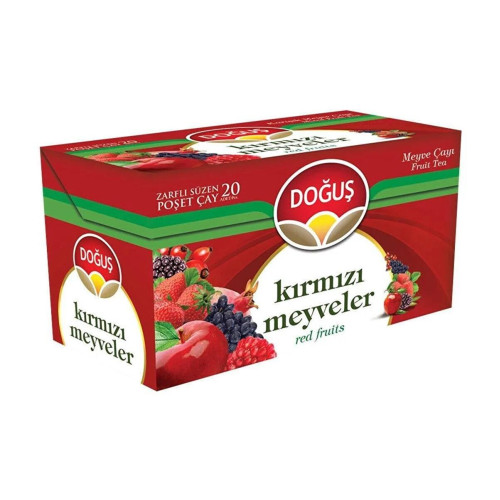 Doğuş Kırmızı Meyveler Süzen Poşet Karışık Meyve Çayı 20 Li Paket Bardak Sallama Çay