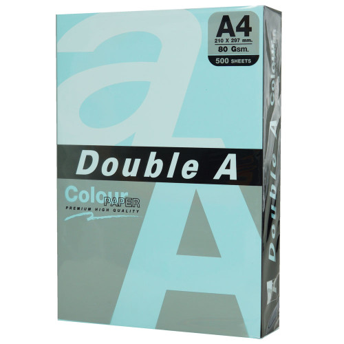 Double A Renkli Fotokobi Kağıdı 500 LÜ A4 80 GR Pastel Okyanus Mavisi (1 Top 500 Yaprak)