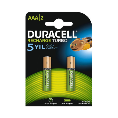 Duracell Şarjlı İnce Kalem Pil (AAA) 900 MAH 2 Lİ