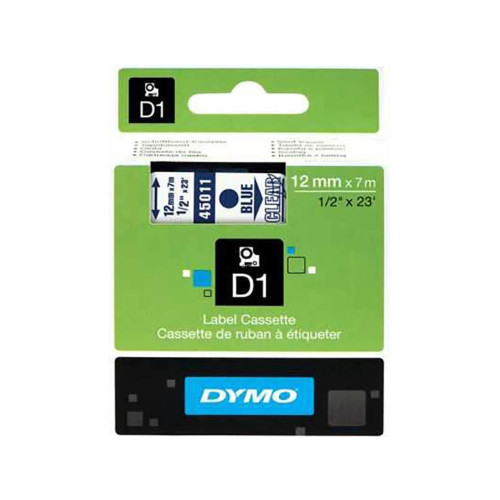 Dymo D1 Şerit 12 Mm x 7 Metre Şeffaf/ Mavi