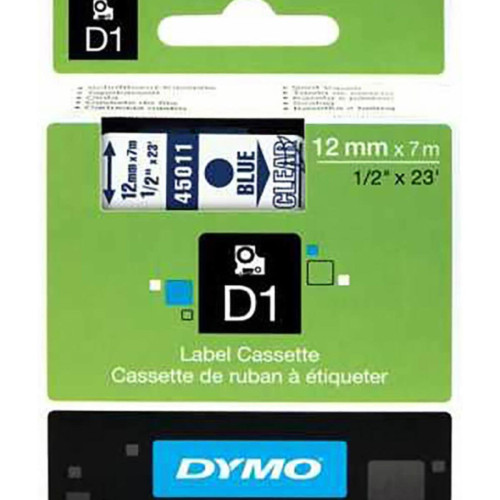 Dymo D1 Şerit 12 Mm x 7 Metre Şeffaf/ Mavi
