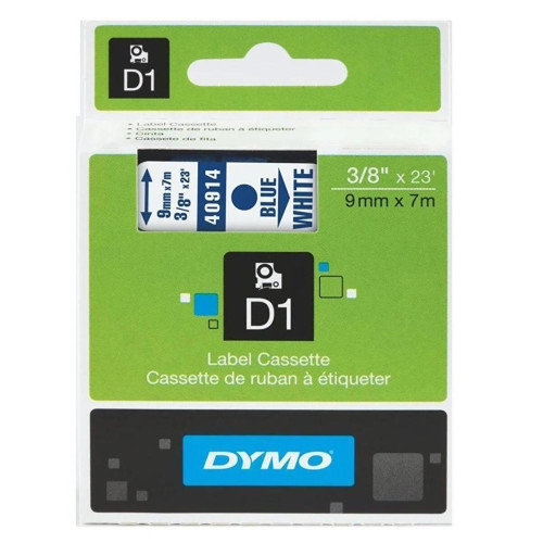 Dymo D1 Şerit 9 MM x 7 Metre Beyaz/Mavi D1 Yedek Şerit
