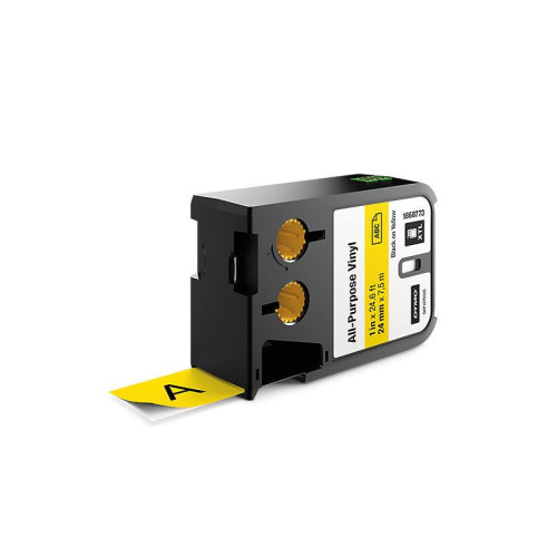Dymo XTL Çok Amaçlı Vinil 24 MM x 7 Metre Sarı/Siyah Vinil Etiket