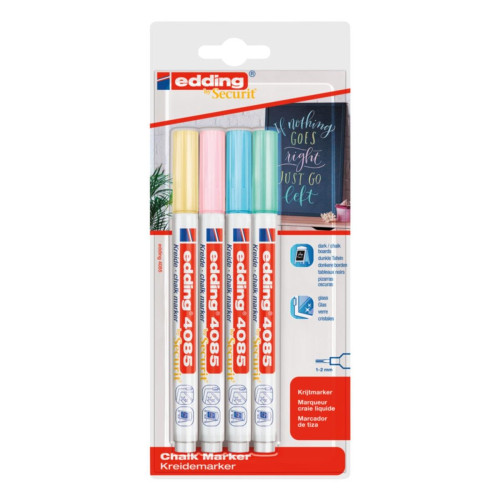 Edding 4085 Likit Tebeşir Kalemi (sıvı Tebeşir) 1-2mm Pastel 4 Renk ( 4 Lü Paket)
