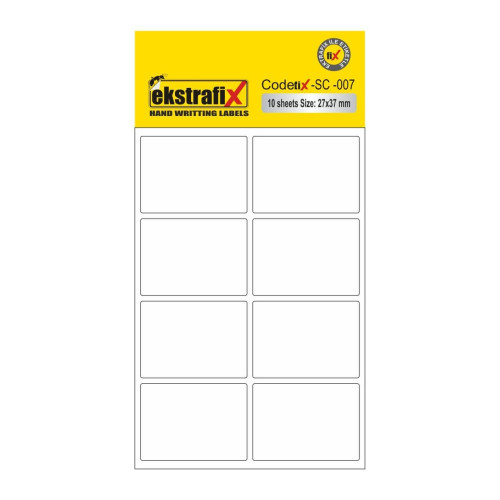 Ekstrafix Ofis Etiketi 27x37 MM Beyaz Ofis Etiketi 10 Yaprak